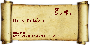 Bink Artúr névjegykártya